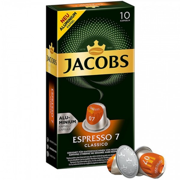 Кава в капсулах Jacobs Espresso 7 Classico, 10 капсул Nespresso