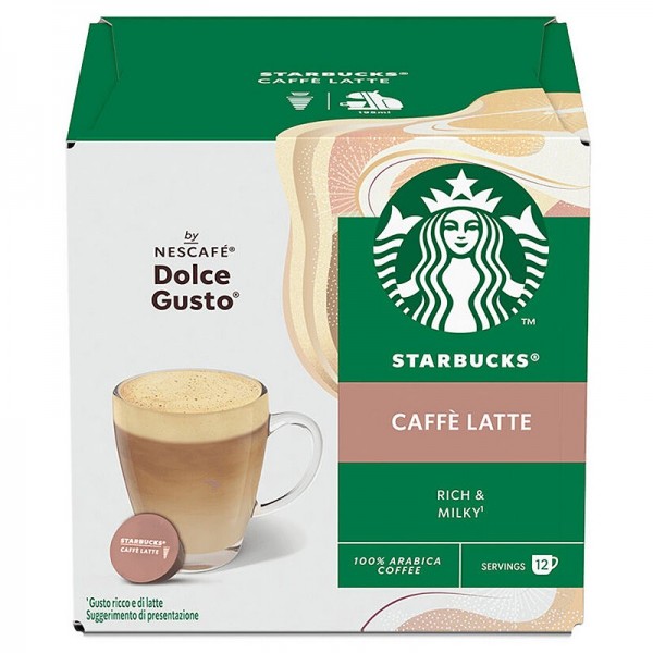 Кофе в капсулах Starbucks Caffe Latte, 12 капсул Dolce Gusto 