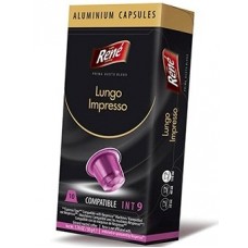 Кофе в капсулах Rene Lungo Impresso, 10 капсул Nespresso Alu